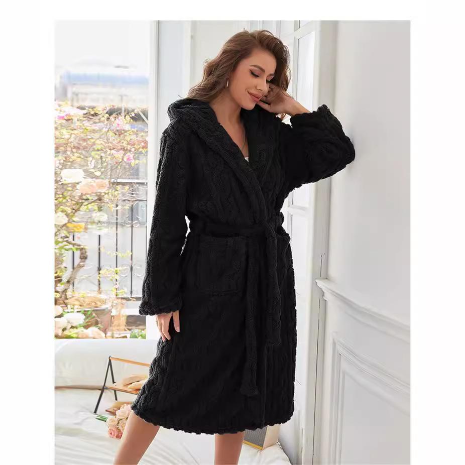 Robe chaude jacquard à manches longues pour femme pour l'automne et l'hiver