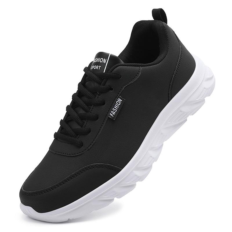 Autumn Leather Sneakers Black Casual Shoes For Men Winter Sneakers Men Waterproof Sneakers Lightweight Non-slip Sports Shoes