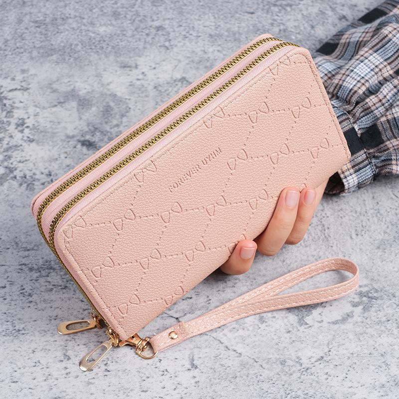 Women's Double Zipper Clutch Wallet: Large Capacity, Multifunctional Phone & Coin Bag