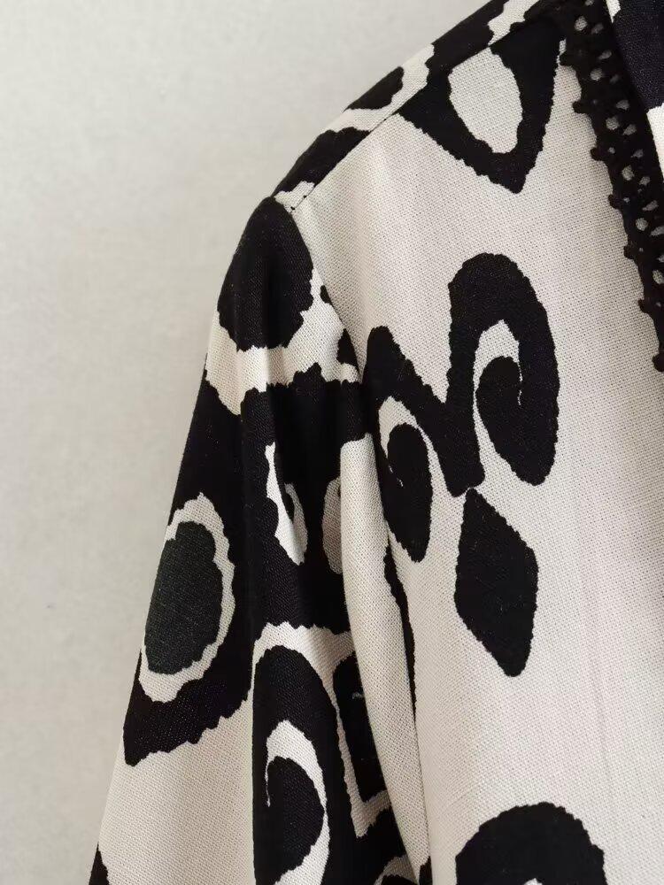 Spring 2025 Women's European-American Style Print Mini Dress