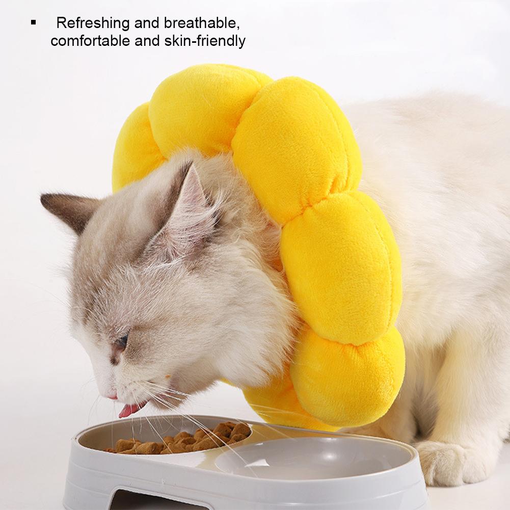 Pet Cat E-Collar Recovery Cone Protection Elizabeth Collar Adjustable Cotton Blends Collar Printed Elizabeth Circle for Cat