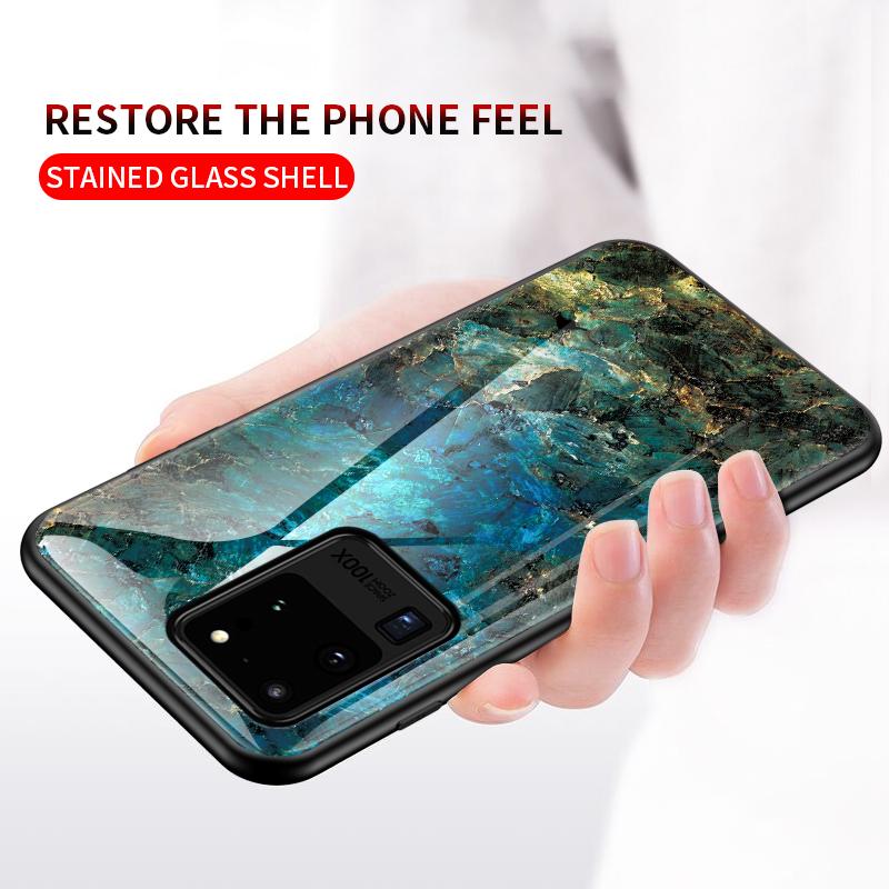 Casing For Samsung Galaxy Note 8 9 10 20 S8 S9 S20 Plus Lite S20 Ultra S10 Plus Lite S10e Case Marbled Tempered Glass Case Back Cover