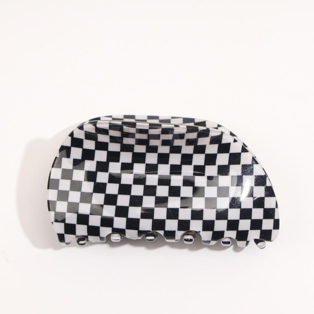 Acetate Hair Claw Medium Size Colorful Grid Plaid Stripe Hair Clip Shark Clips Girls Women Hair Accessories