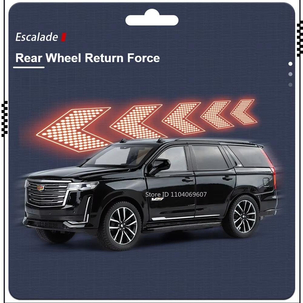 New 1:24 Cadillac Metal Die-cast Model 5 Doors Can Be Opened Sound and Light Shock Absorption Pull Back Decorative Car Children's Toy Boy Collection
