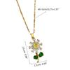 Gold Plated Sunflower Necklace for Women Jewelry Stainless Steel Zircon Big Pendant Necklace Luxury Choker Korea Style