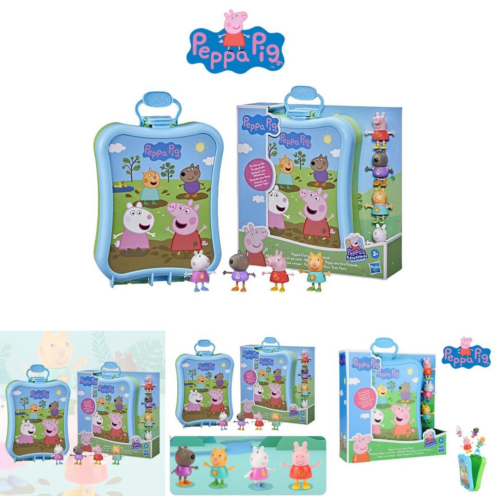 Peppa Pig Pink Piggy Portable Friend Plush Toy Set Peppa Carry-along Doll For Kids