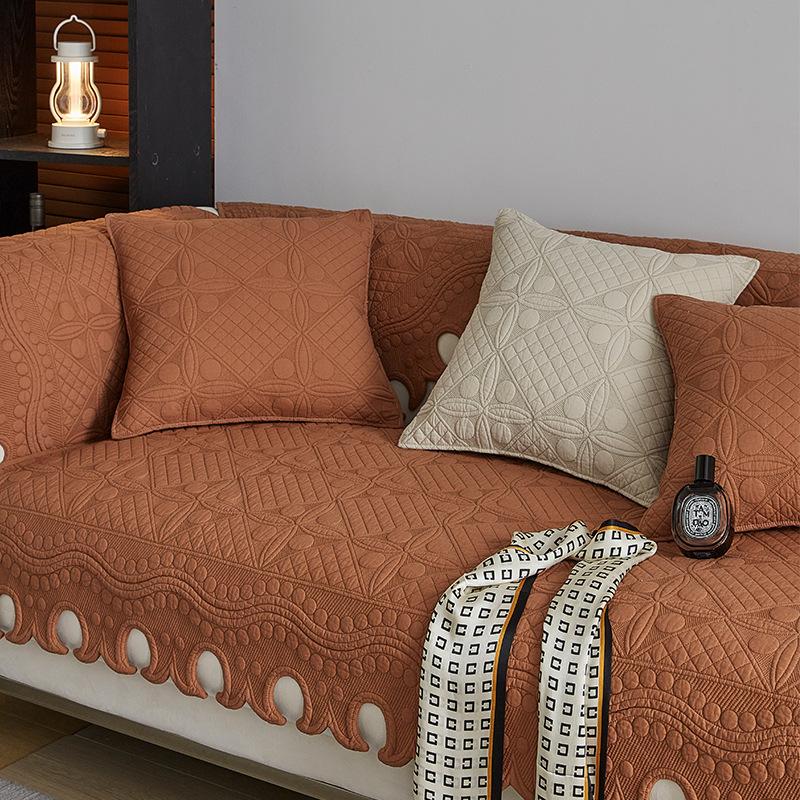 New Light Luxury Style Sofa Cushion, Pure Cotton, Four Seasons Universal Anti Slip Seat Cushion, Three Seats, One Noble Consort Cover, Cover Cloth