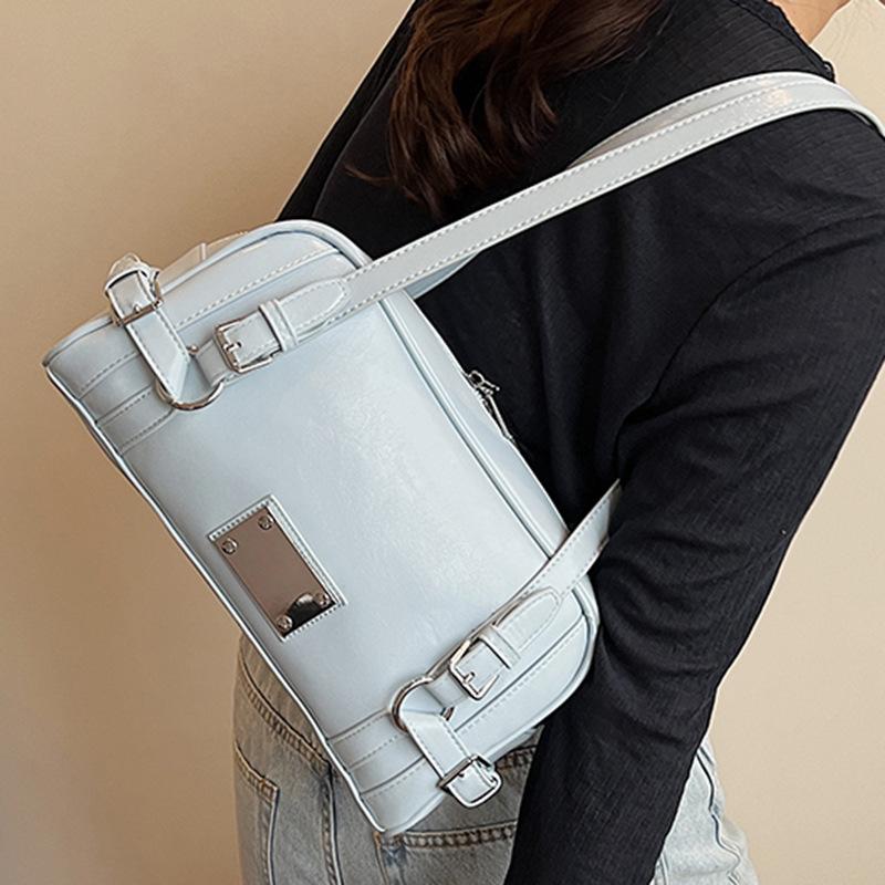 Korean Niche Spice Girl Underarm Bag Women's 2025 New Simple Texture Bowling Bag Single Shoulder Tote Bag Tide