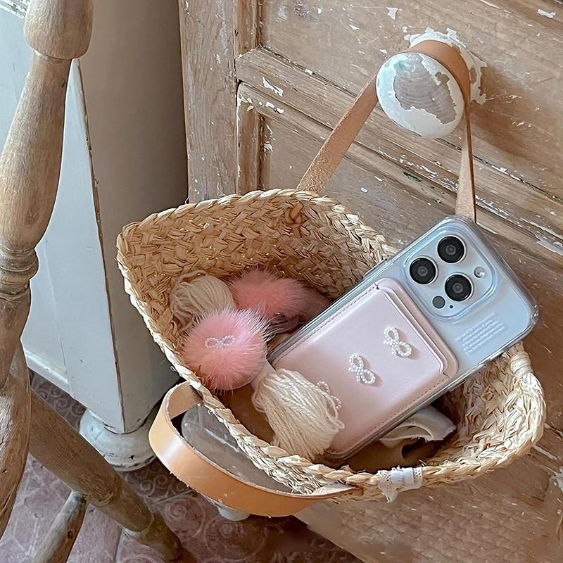 Süßer Schleifen-Schmetterling Perlen Handy-Rückseite Kartenetui Für Ausweis Bankkarte Für Magsafe Für iPhone Handy-Kartenhalter Halterung