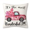 New Pink Santa Claus Pillow Case Linen Christmas Decoration Living Room Sofa Cushion Cover Pillow