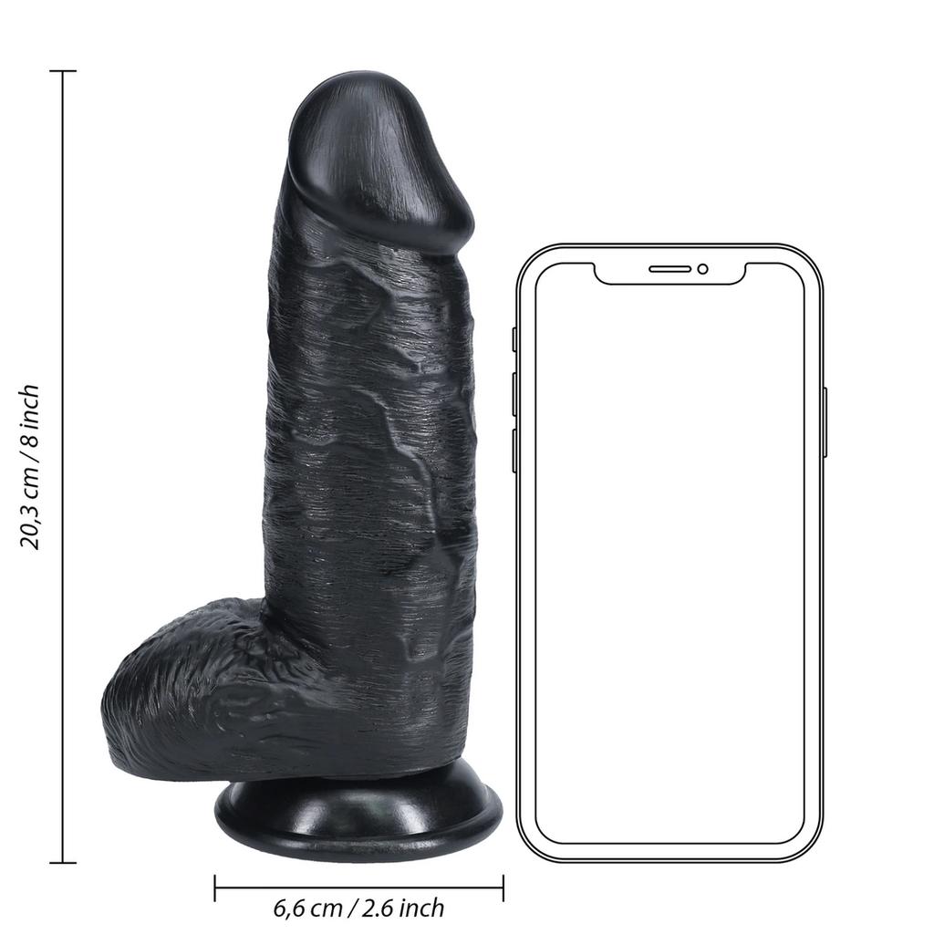 RealRock - Extra thin realistic dildo with testicles 20.3 cm