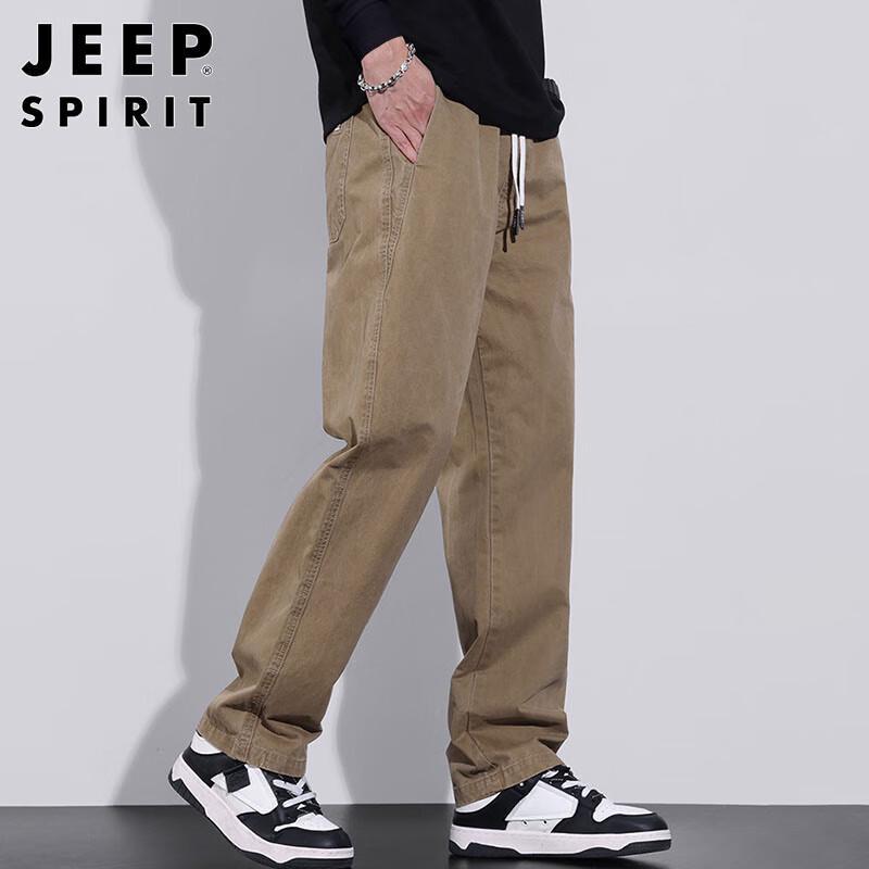 JEEP SPIRIT Herren Baumwolle Locker Gerade Bein Cargohose