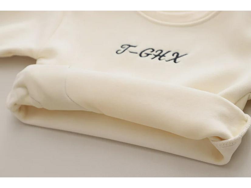 Set elegant de iarnă pentru băieți, din două piese, hanorac plus catifea și pantaloni de trening