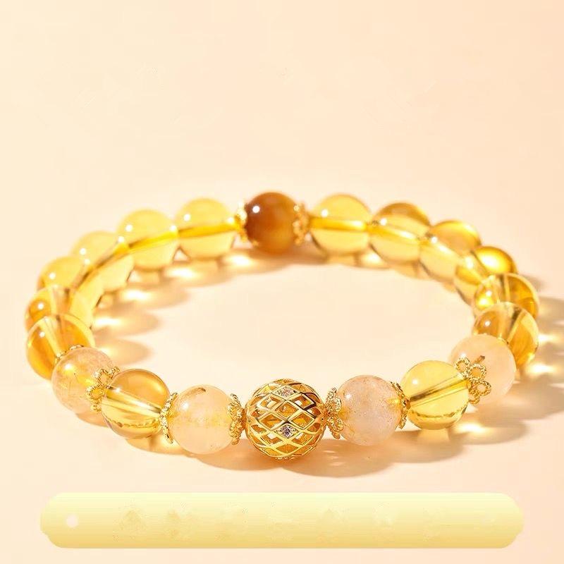 Elegant Yellow Wealth God Bracelet with Tassel - Attracts Wealth & Blessings, Perfect Good Luck Gift for Women