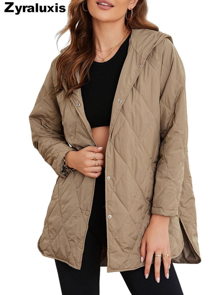 Casaco de Inverno Feminino Ins Casual Acolchoado Com Capuz Leve para Mulheres