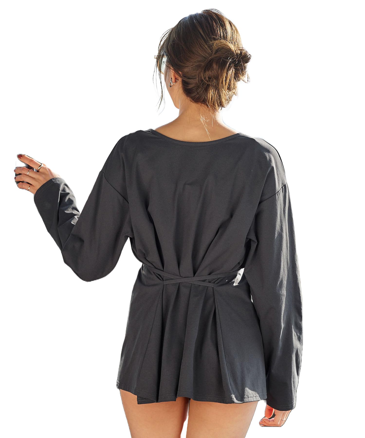 

Рашгард Kobe Lettuce Кардиган 2-в-1 с запахом [S191] Свободный размер, Черный