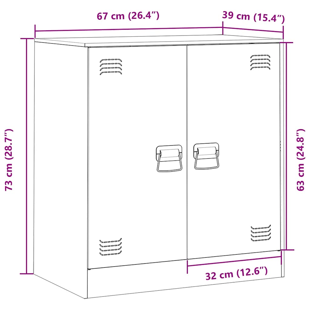 Sideboard Pink 67 X 39 X 73 Cm Steel