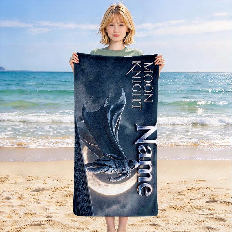 Custom Name Moon Knight Stylish printed beach towel,a quick-drying, absorbent mat suitable for the beach, pool, gym, and travel fans gift