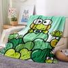 1PC Keroppi  Print Flannel Blanket, High Quality All Seasons, Home Decor, Warmth and Comfort, Perfect for Christmas Gifts