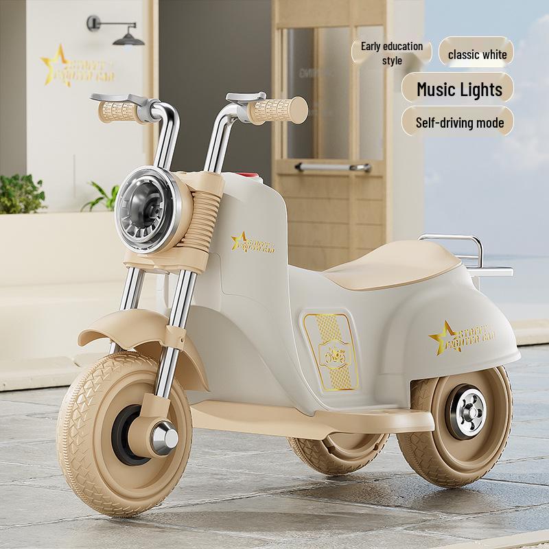 Rechargeable Kids' Electric Tricycle - Remote Control Ride-On Motorcycle for Boys & Girls.