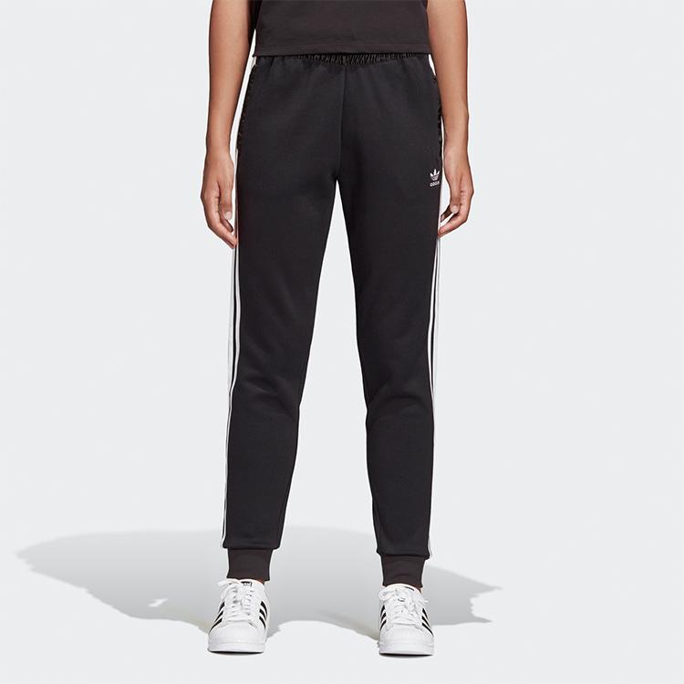 Adidas Originals Cuff Pant Retro Color Block Athletic Training Spliced Knit Pants Women Pants Black DY0876
