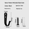 Shangli Modern Black Wrought Iron Wall Hook for Cabinets and Wardrobes