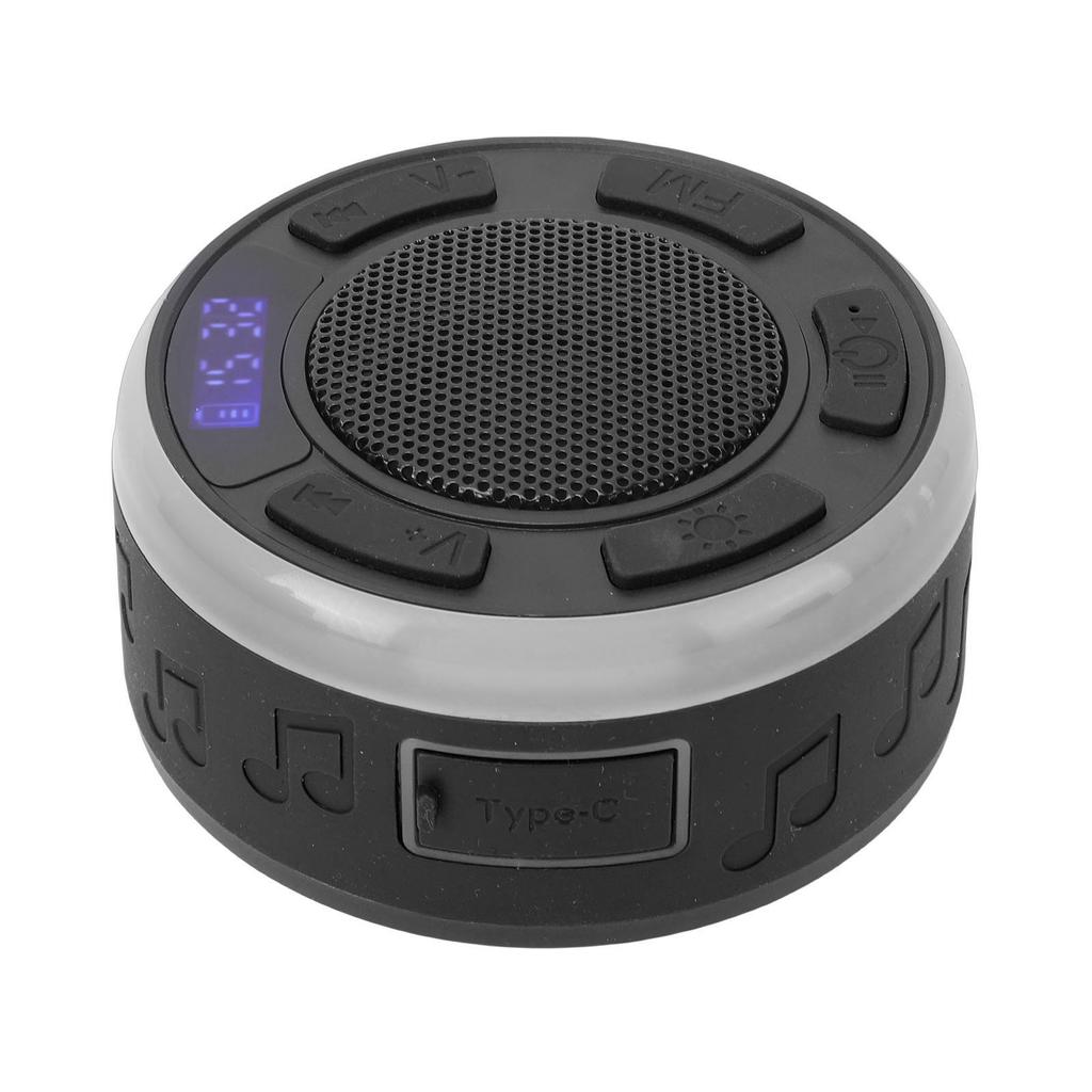 Bluetooth-Duschlautsprecher mit Saugnapf LED-Uhr RGB-Lichter Stereo-Sound Wasserdicht Tragbarer Lautsprecher für das Badezimmer