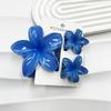 3Pcs Colorful Gradient Color Flower Hair Claws Sweet Barrettes  Shark Clip For Women Girls Beach Hair Accessories Gifts