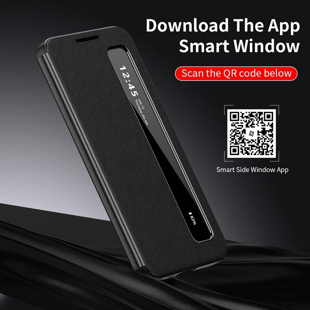 Smart View Window Flip Case for Samsung – Sleep & Call Answer Functions Via APP