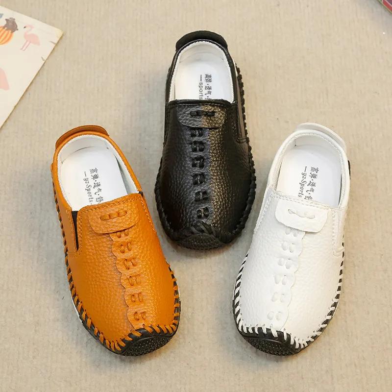 Children's Hand-woven Shoes Spring and Autumn Boys and Girls Non-slip Soft-soled Winter Breathable Fashion Leather Shoes