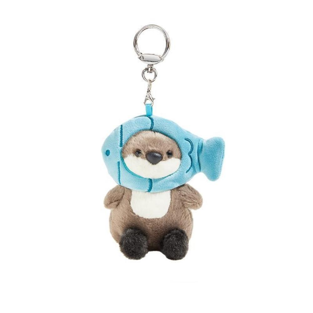 Christmas Gift Soft Stuffed Otter Keychain Fluffy Cotton Cartoon Otter Pendant Kawaii 11Cm Stuffed Otter Backpack