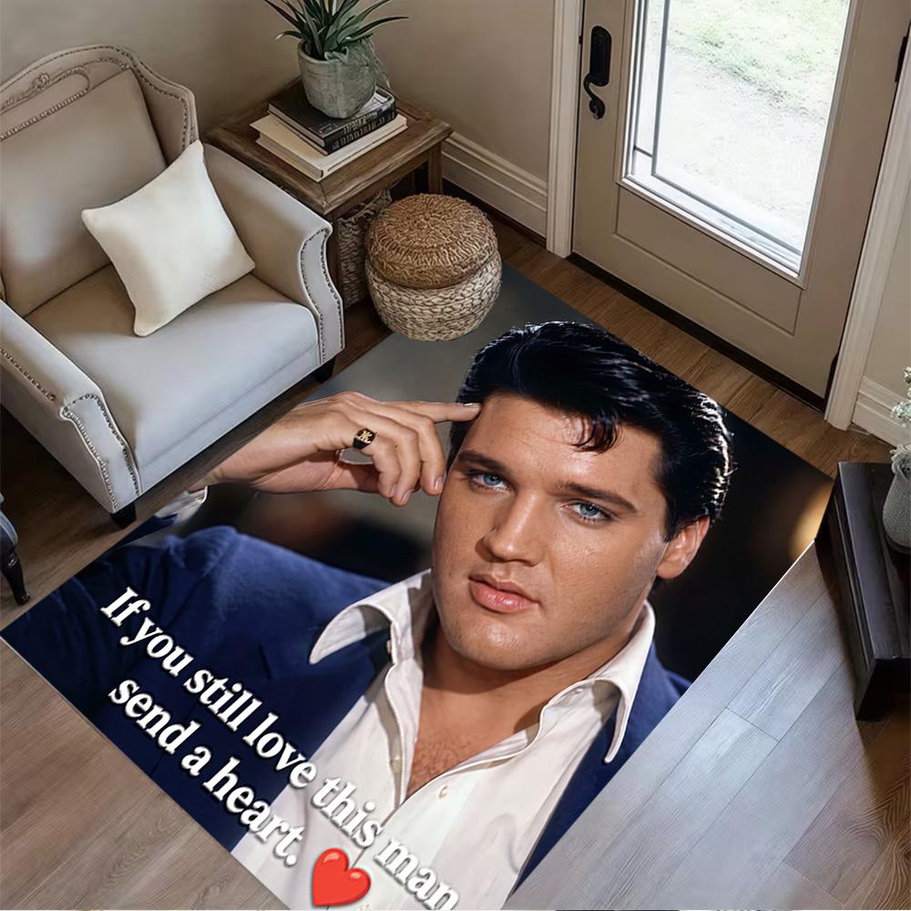 Love Elvis Presley Area Rug Suitable for Foyer Dining Room Outdoor Playrooms Antislip Carpet Office home decor Gift for Festivals