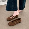Buty Mary Jane damskie nowe wiosenne wszechstronne retro kwadratowy nosek wygodne jedno-paskowe zapięcie lekkie usta buty na płaskim obcasie