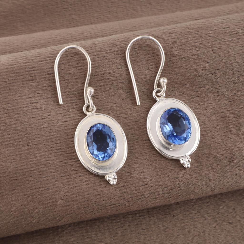 Tanzanite Gemstone Jewelry, 925 Solid Sterling Silver Earrings, Handmade Amazing Silver Earrings Gift For Women