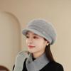 Rabbit Fur Flower Warm and Fashionable Winter Peaked Hat Old Lady Ear Protection Woolen Hat