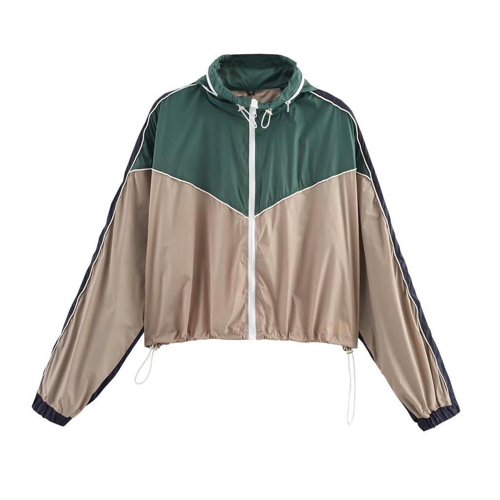 Spring 2025 Women's Color Block Trim Jacket & Long Pants Set - European & American Style Fashion