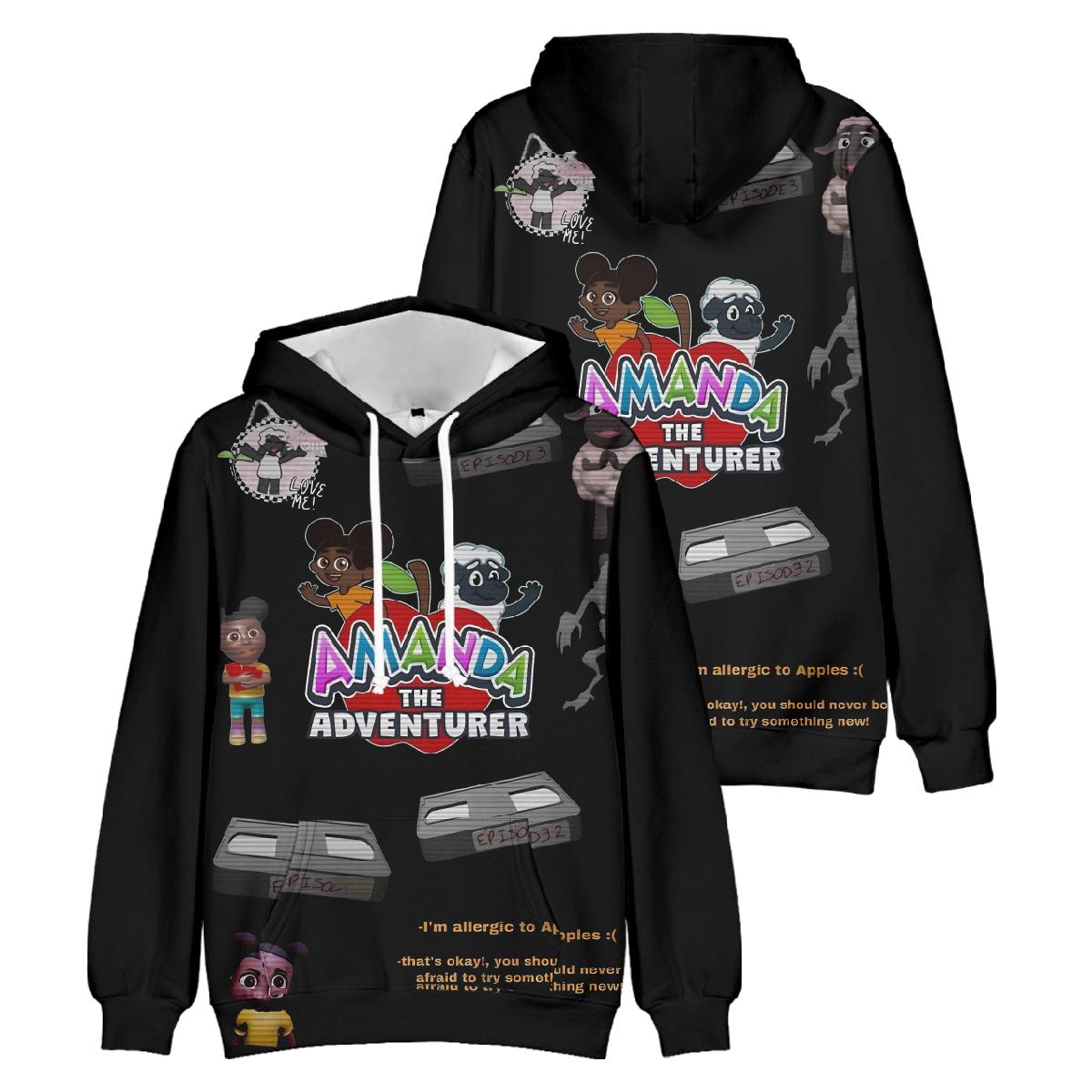 

Amanda the Adventurer Hooded for Aldult Tie Dye Streetwear Hoodie Printed Unisex Hooded Pullover