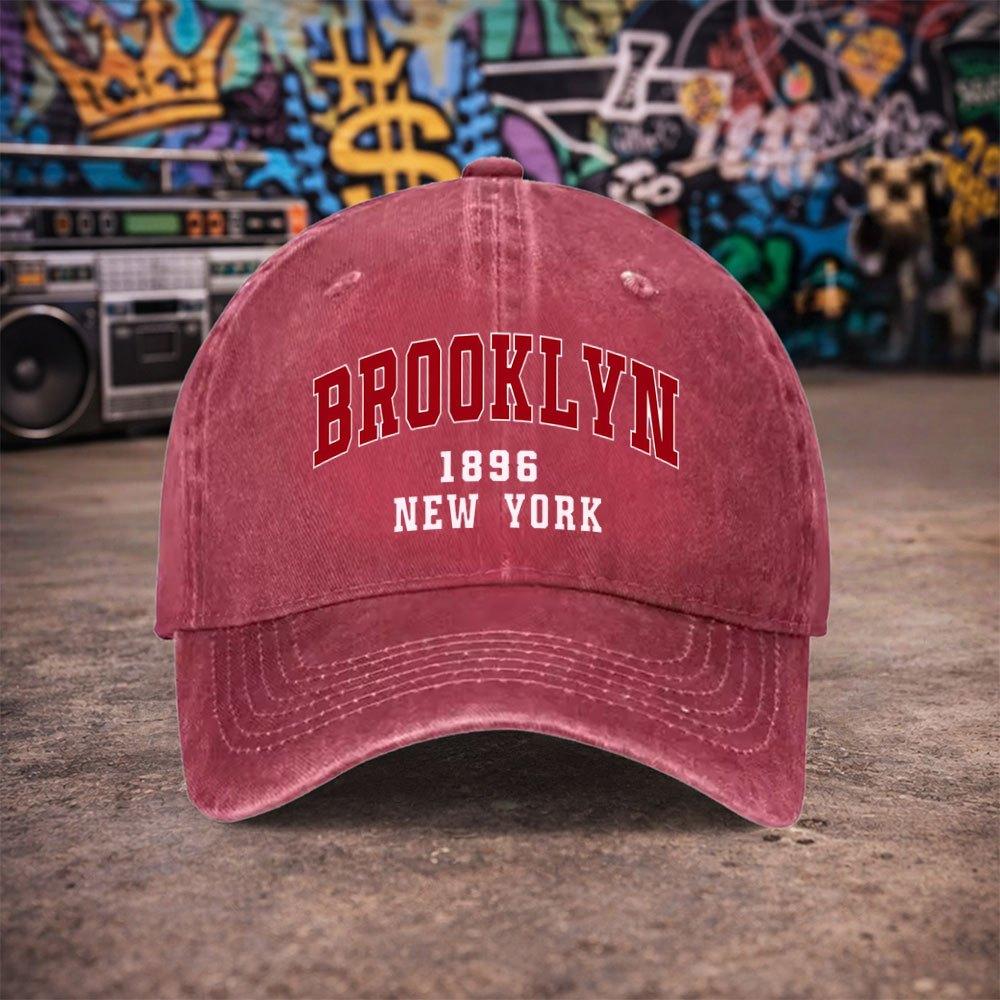 Pc Unisex Brooklyn Vintage Gewaschene Baseballkappe UnisexS Trendiger Hut Vielseitige Schirmmütze Lustiger Aufdruck Einzigartiges Geburtstagsgeschenk f