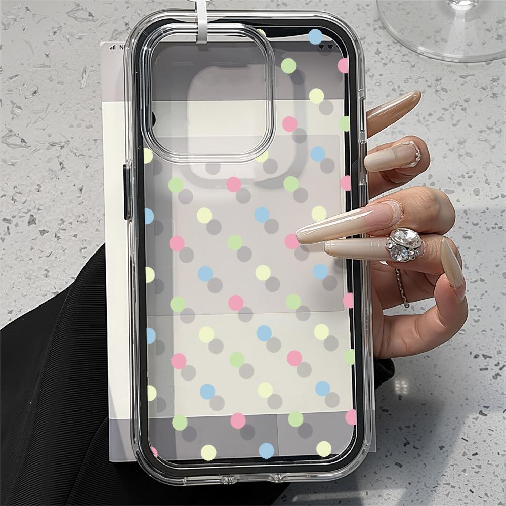 Applicable To iPhone17ProMax 2-in-1 Color Polka Dot Mobile Phone Case 16 Simple 15ProMax Niche Large Hole