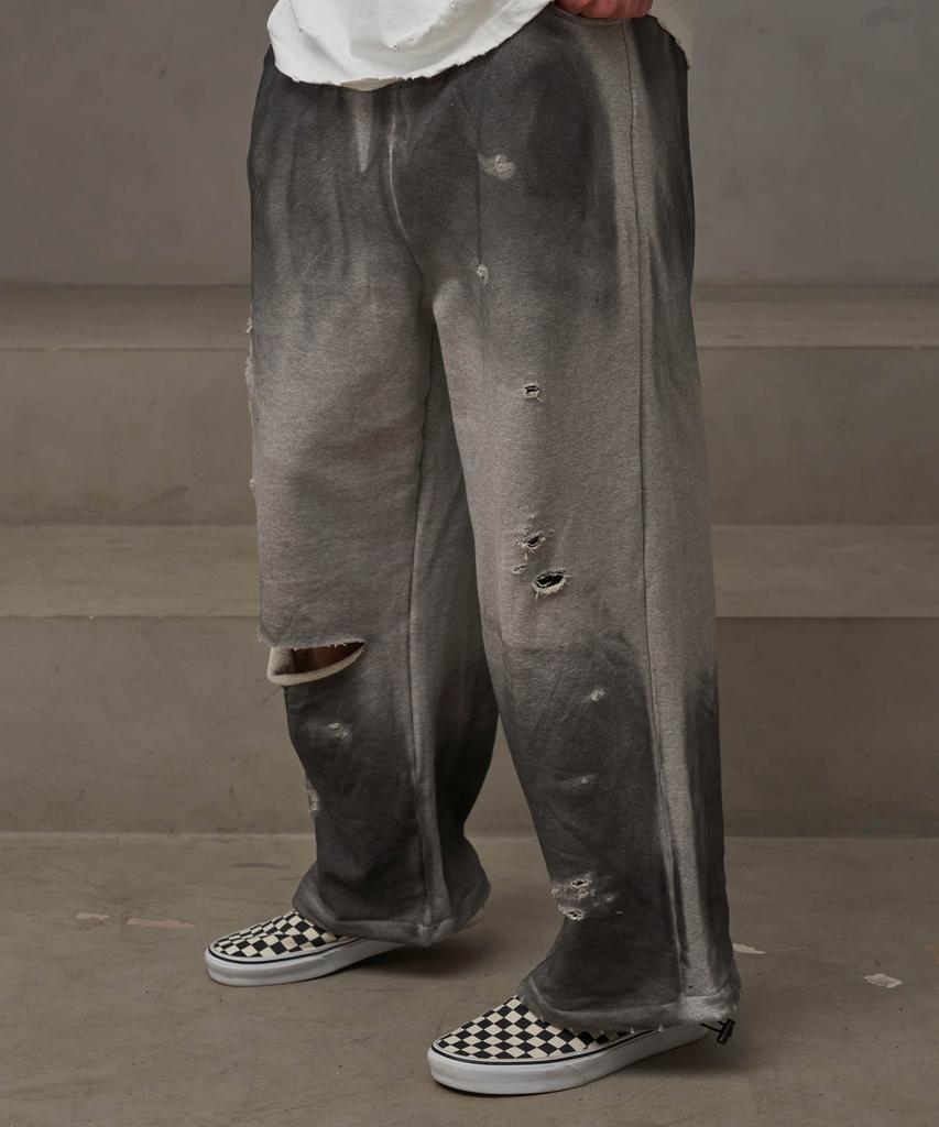 Tener Vintage Painted Elastic Waist Pants (Gray)