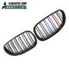 Glossy Black Front Kidney Bumper Grille Racing Grill Trim for BMW E60 E61 2003 2004 2005 2006 2007 2008 2009 2010 Double Slat