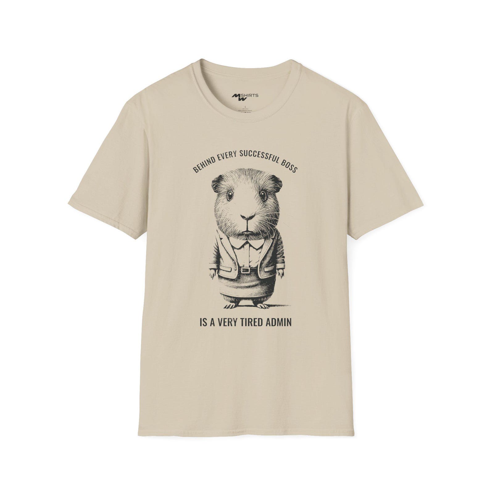 Tired Admin Guinea Pig T-Shirt: Funny Office Gift L