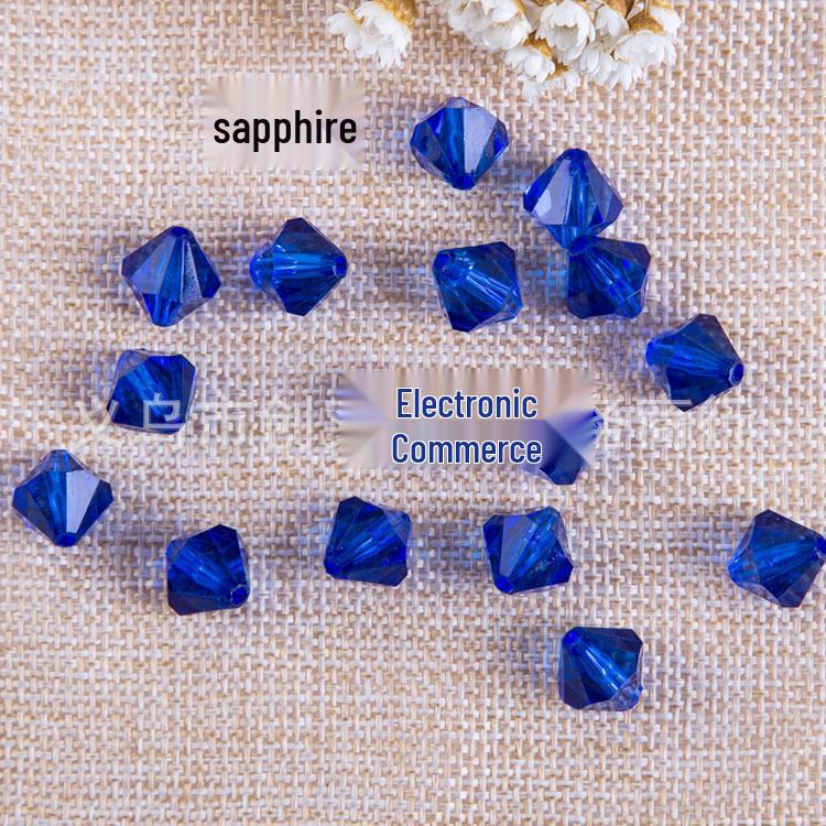 6-10mm Transparent White Double-Pointed Acrylic Beads for DIY Jewelry Crafting