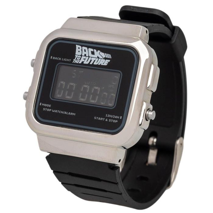 Fieldwork Watch Digital Back to the Future Official Backlight Belt Width 22mm Silver Black SBK BTF003-1 One Size