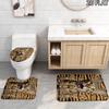 Cute Cat 3D Pattern 3Pcs Bathroom Rug Set, Non Slip Absorbent Bath Mat, Contour Mat & Toilet Lid Cover, Bathroom Decor