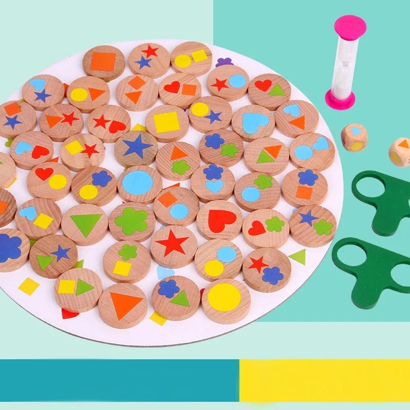 Wooden Color And Shape Matching Game, Paring Game# with Six Theme for Children^ Parent-child Interactive& Matching Toys!!