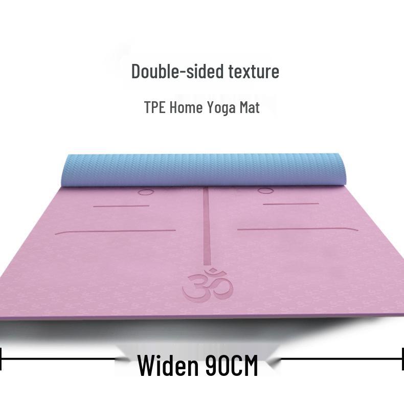 Widened TPE Non-slip Thickened Fitness Mat & Soundproof Jump Rope Dance Mat for Home Use 183x68x0.6cm светло-розовый