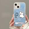 Applicable To Apple 15 Feather Yarn Mobile Phone Case Iphone14promax Cute Fan Puppy Invisible Bracket 13 Full Package