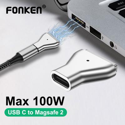 FONKEN Adaptor magnetic USB C tip C la conector Magsafe2 Adaptor de încărcare rapidă femelă PD pentru MacBook Air/Pro