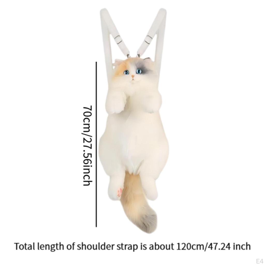 Cute Cat Plush Backpack Funny Soft Bag for Children Pet Lovers Adults Gift